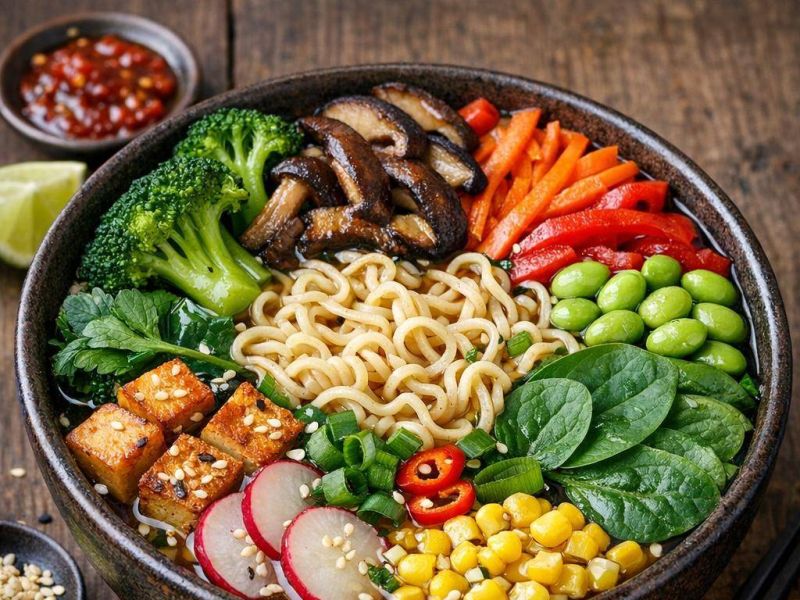 Vegane Ramen Bowl KI-generiert