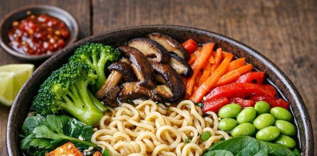 Vegane Ramen Bowl KI-generiert