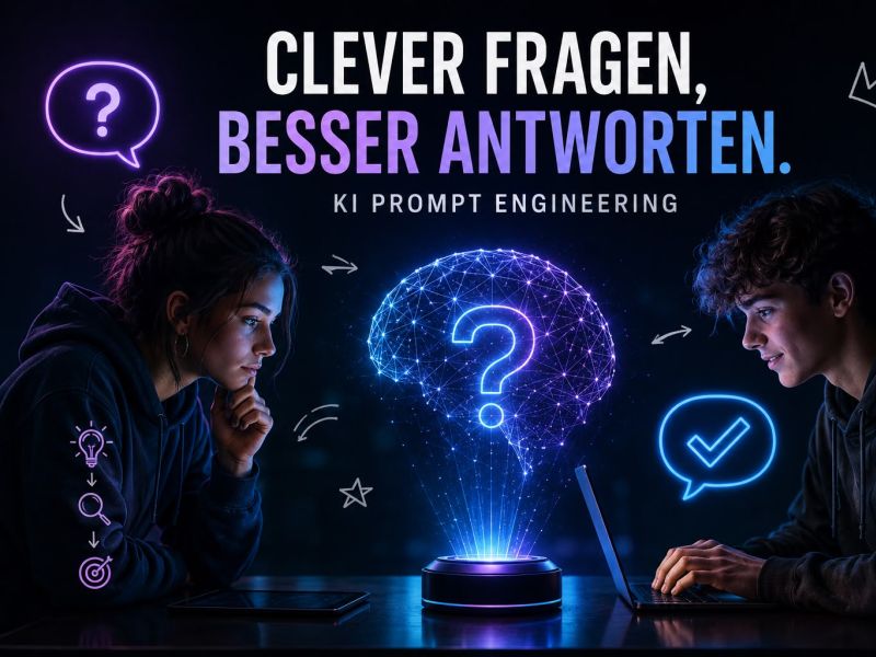 Zwei Jugendliche beim KI QUiz