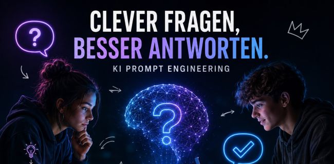 Zwei Jugendliche beim KI QUiz